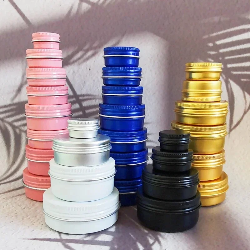 5/10/15/20/30/50/60g Mini Aluminium Doosjes Lege Deksels Blikken Ronde Metalen Ceam Potten Verkrijgbaar in Meerdere Kleuren Cosmetische Verpakkingen - afbeelding 2