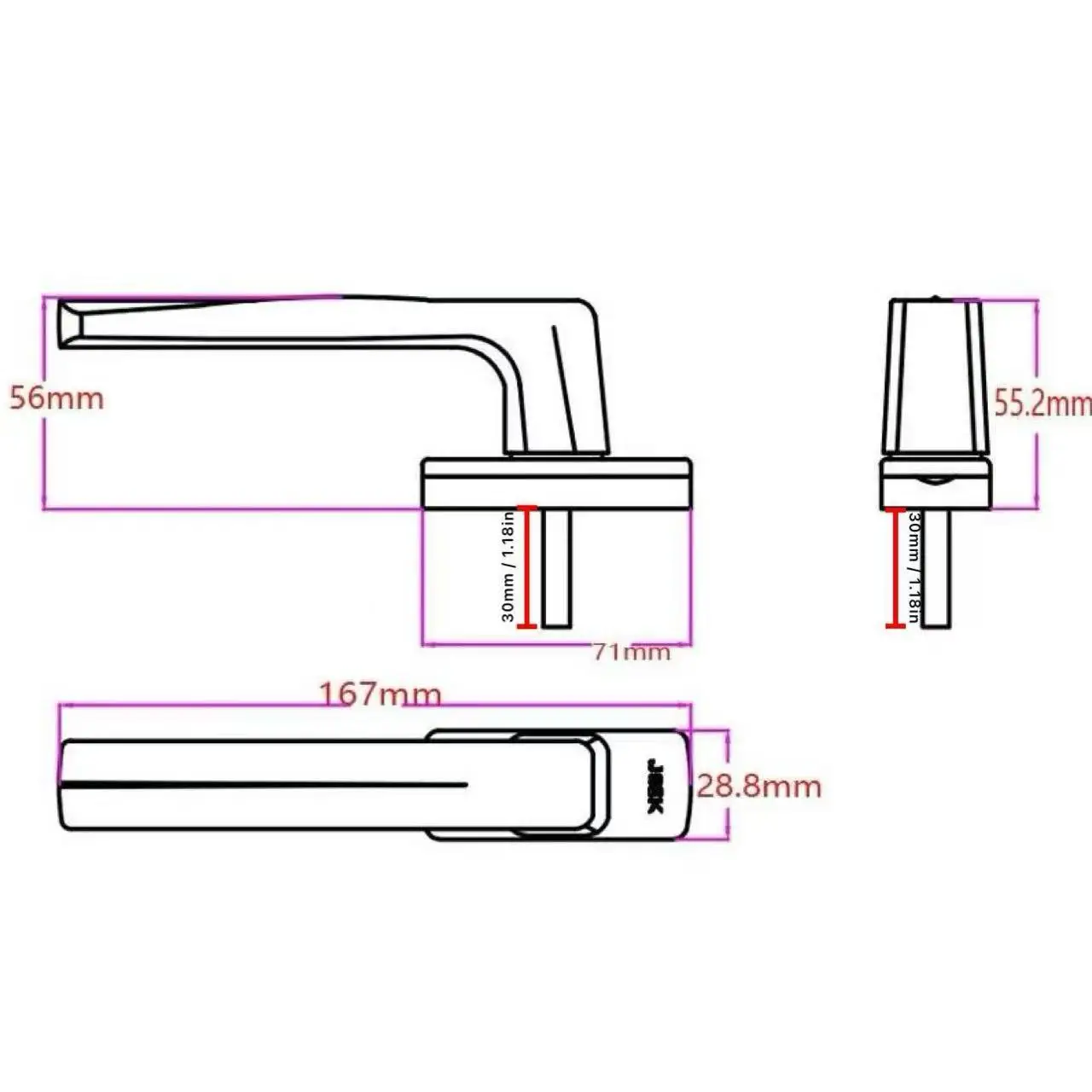 مقبض بنز المنزلي مربع الصلب الألومنيوم مقابض نافذة الباب جو بسيط مربع نوع الصلب الراقية المطبخ رش المطبخ