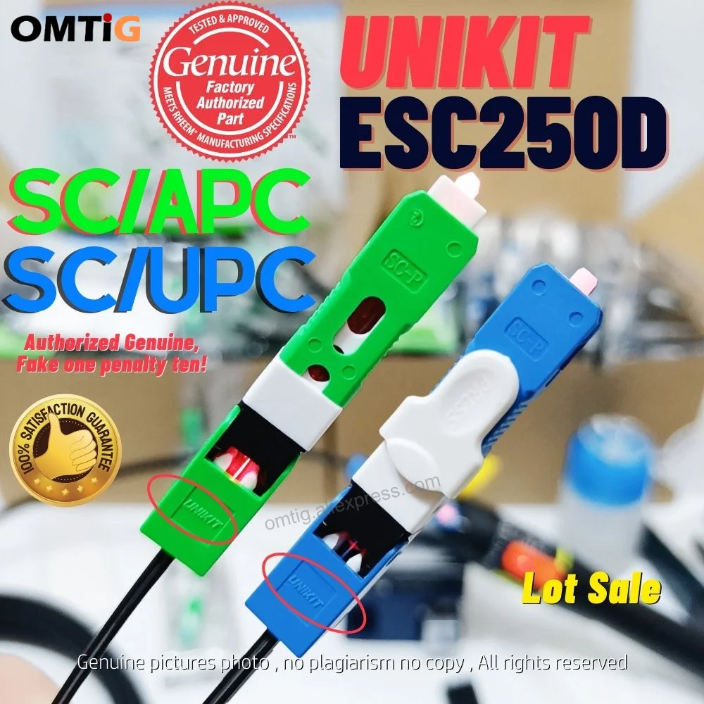 OMTiG 50 шт. UNIKIT ESC250D SC/APC SC UPC оптоволоконный Быстрый коннектор, одномодовый оптический Быстрый коннектор, оригинальный FTTH