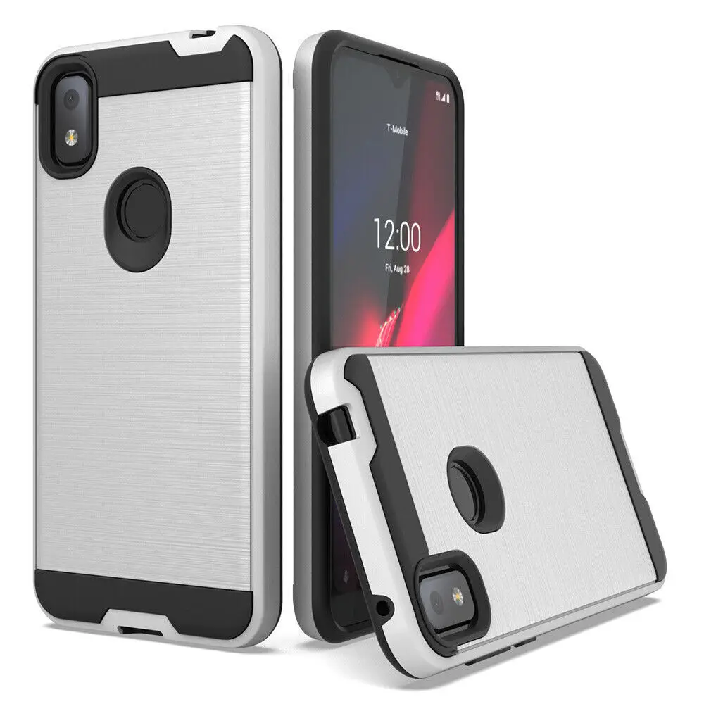 For T-Mobile REVVL 4 V+Plus/REVVL 5G Case caso matte macio silicone  Shockproof Rugged Cover+Tempered Glass