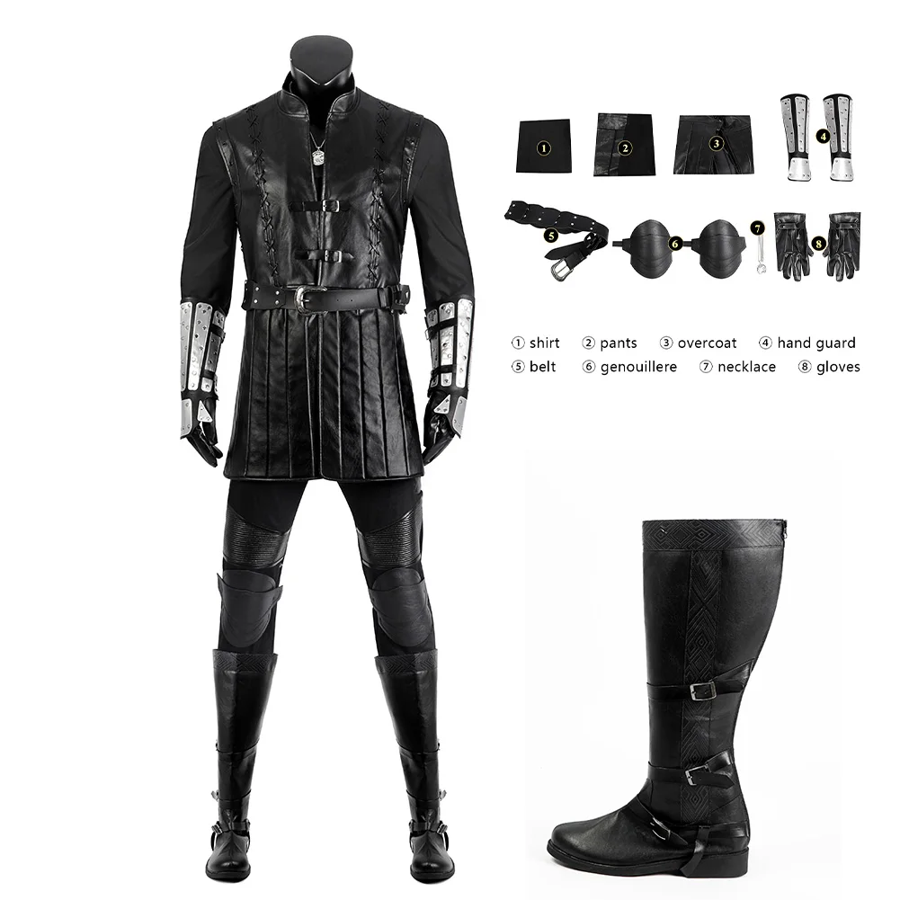 

Geralt of Rivia Cosplay Costume Full Set Disguise Fantasia Clothing Halloween Carnival Part Suit