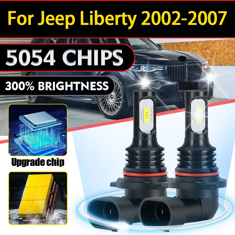 

6000K HB3 9005 LED Front Fog Lamps 20000LM Super Bright Car Fog Lights 100W For Jeep Liberty 2002 2003 2004 2005 2006 2007