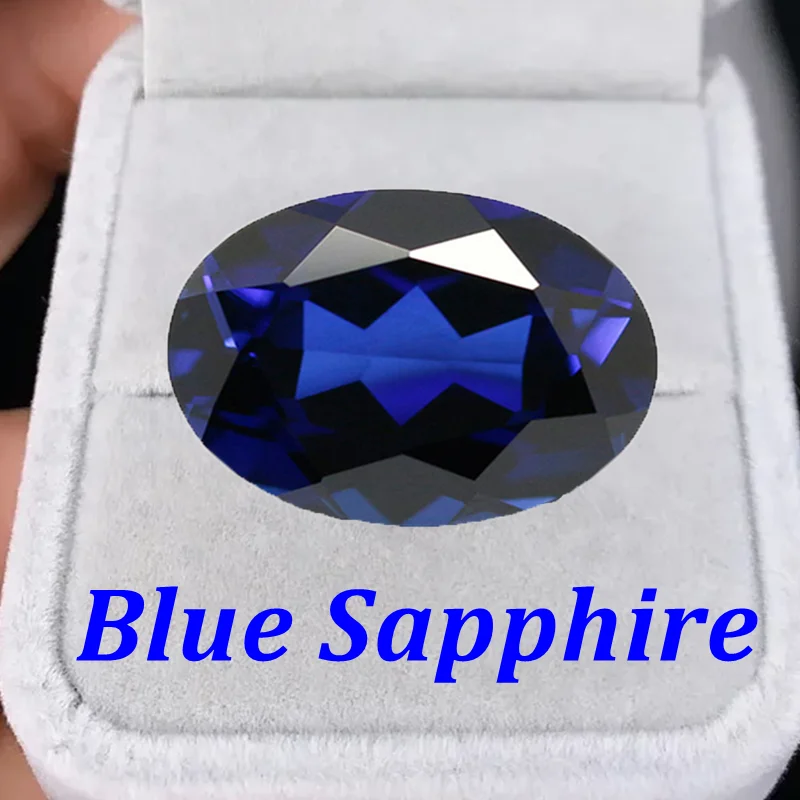 

Pretty Loose Blue Sapphire Oval Faceted Cut Sapphire VVS Test Mohs Hardness Gems for Jewelry Making/Collection/Setting Stone