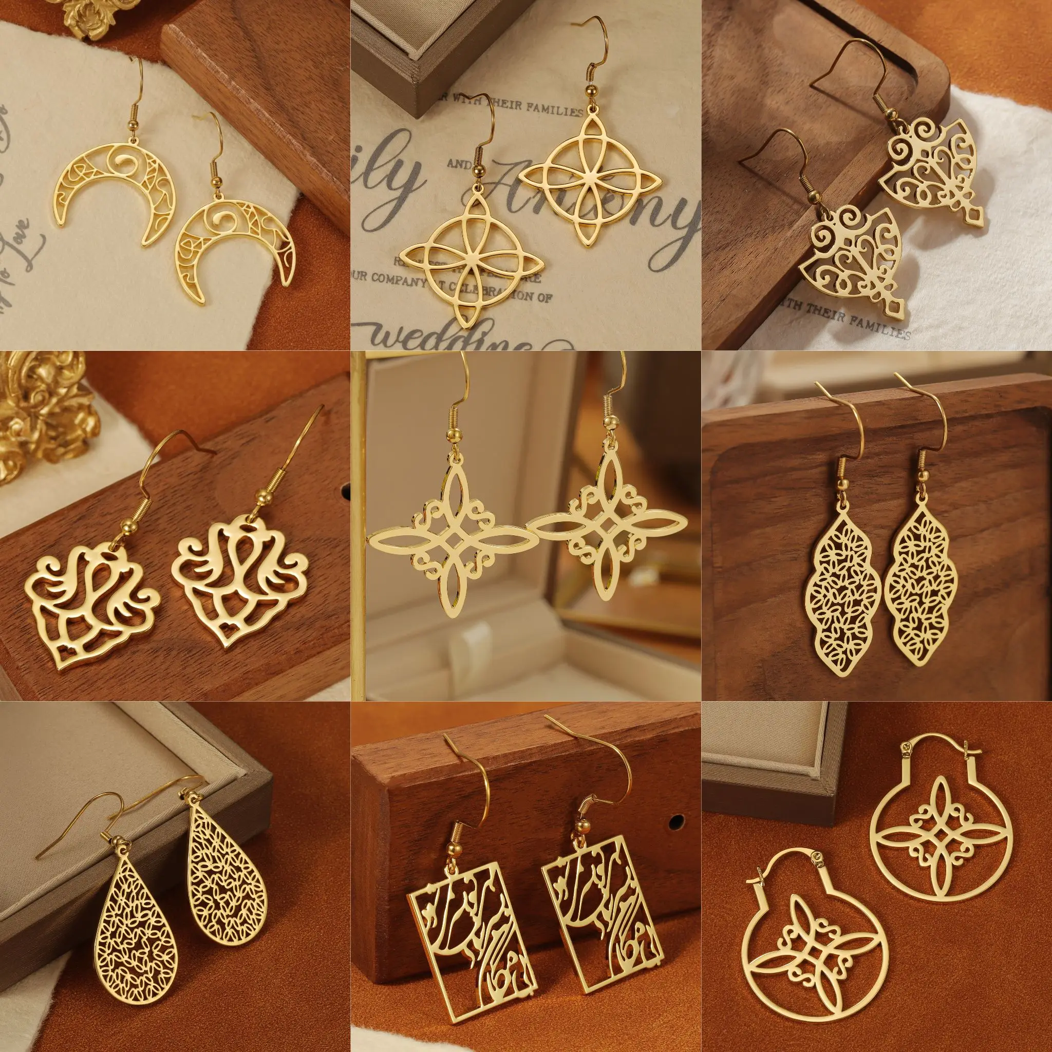 Personalized Arabic Earrings Stainless Steel Customized Islamic Jewelry for Women Daily Accessories Birthday Gifts For Her