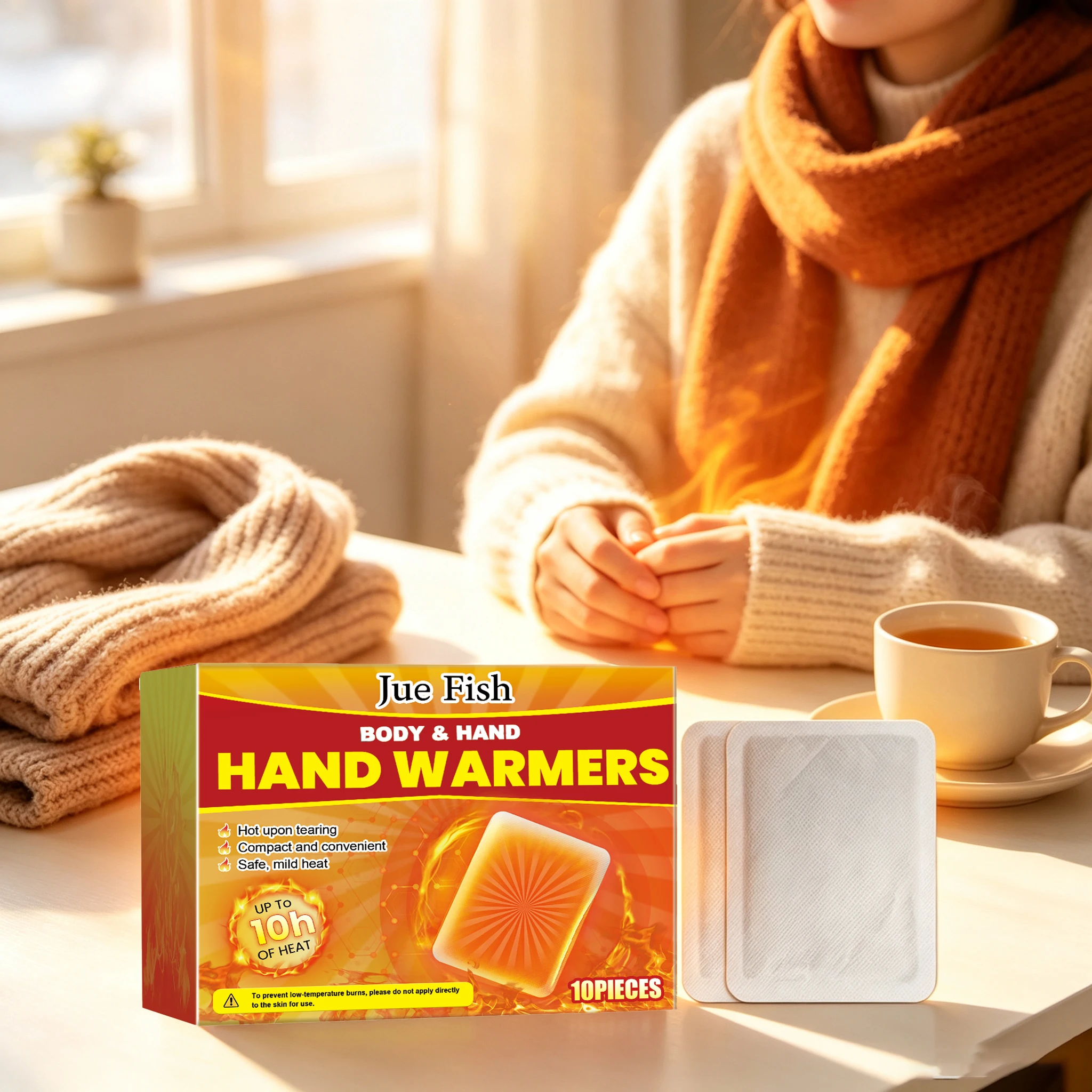 10PCS Body & Hand Heat Patch Safe Formula Portable Self-heating Adhesive Body Warmers Quick Heating Pads Soft Mild Keep Hand Leg Foot Warm Pastes