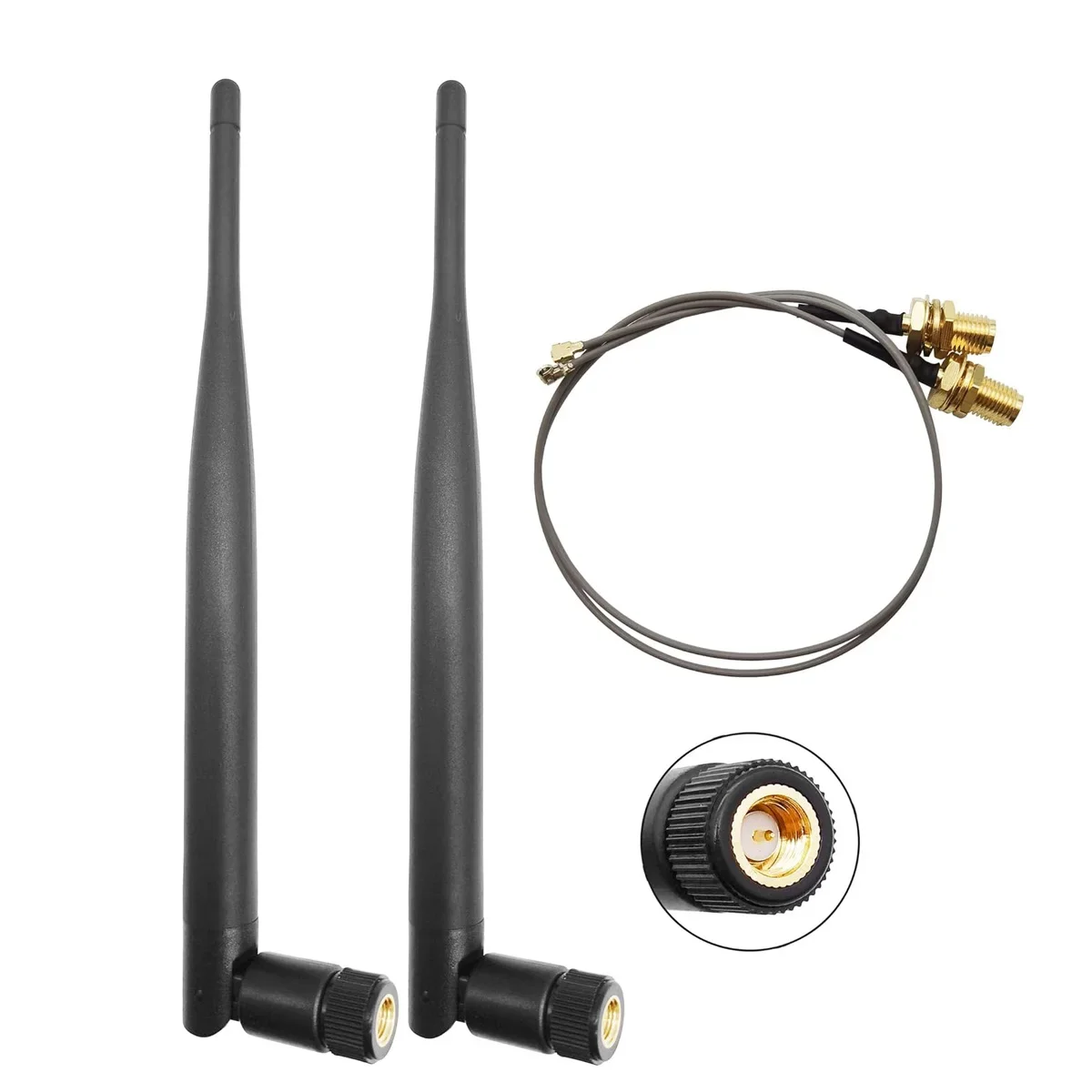 Antena LoRa 868MHz 915MHz Wewnętrzna Wszechkierunkowa Gumowa Antena 5dBi Wzmocnienie SMA Męski + Przedłużacz 15cm 2 szt. — zdjęcie 2