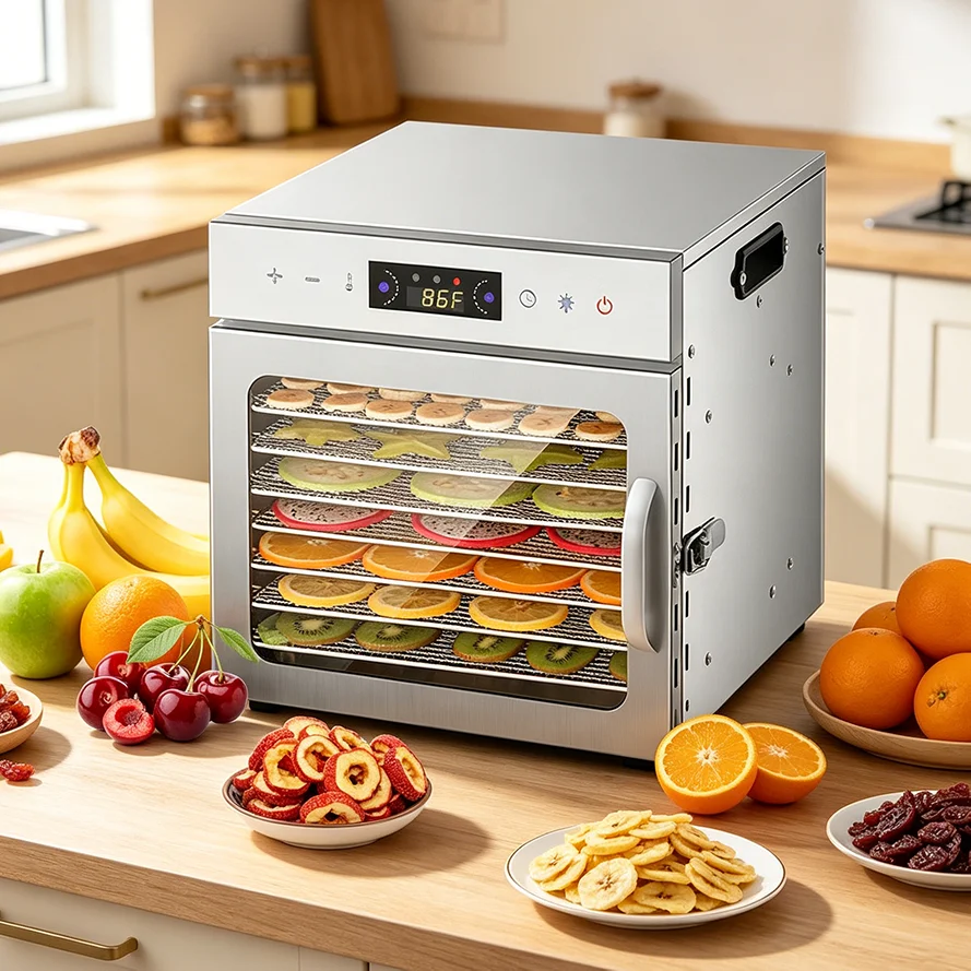 Deshidratador eléctrico de alimentos de 400W y 8 capas, secador de frutas con múltiples bandejas y temperatura ajustable, máquina de secado doméstica para verduras, carne, hierbas, bocadillos para mascotas, herramienta para preparar alimentos saludables