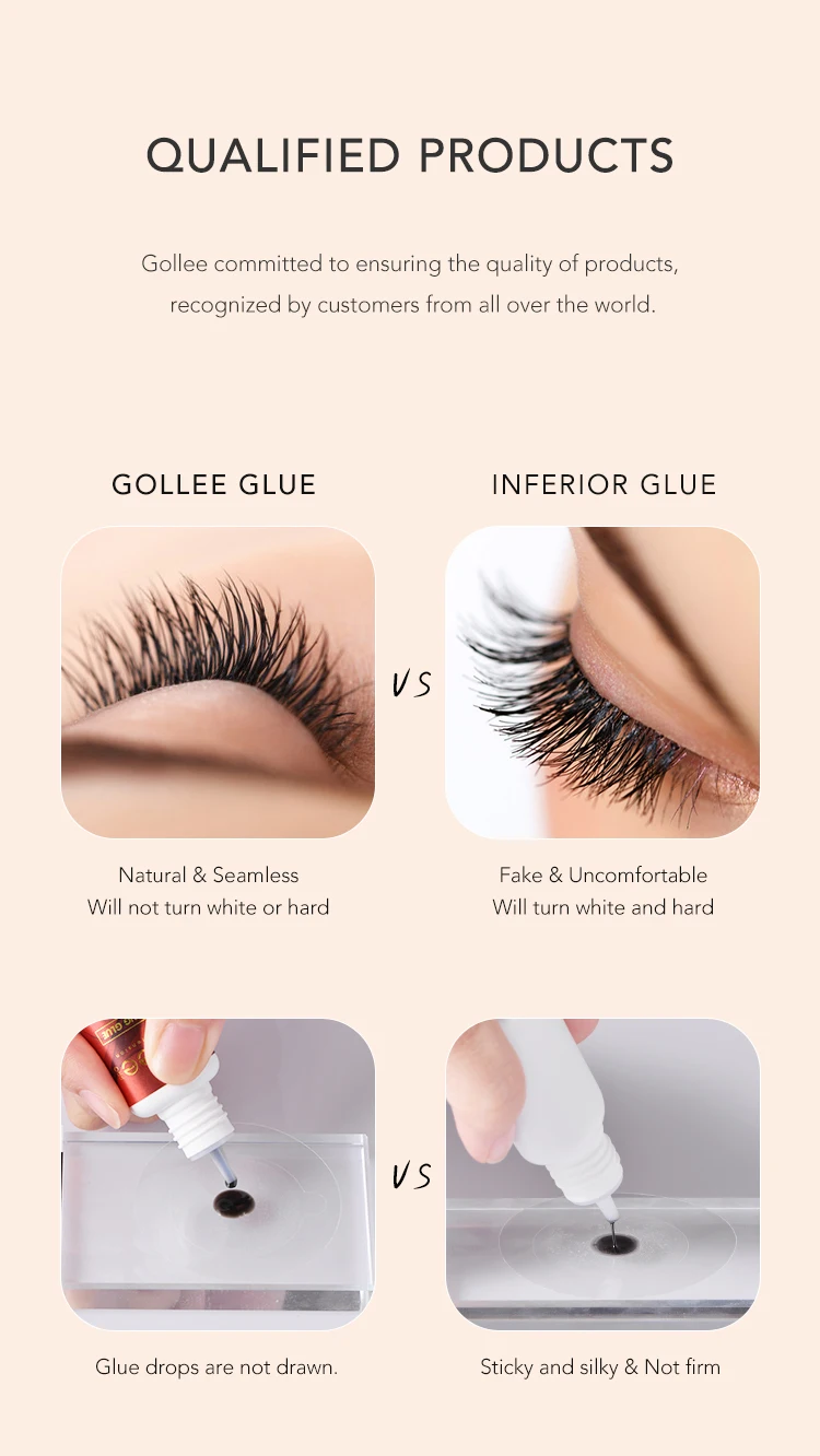 Gollee Wimpernverlängerungskleber 1s Schnelltrocknend Langanhaltend 6-7 Wochen Starker Wimpernverlängerungskleber Booster Beschleuniger Werkzeuge Wasserfest – Detail 4