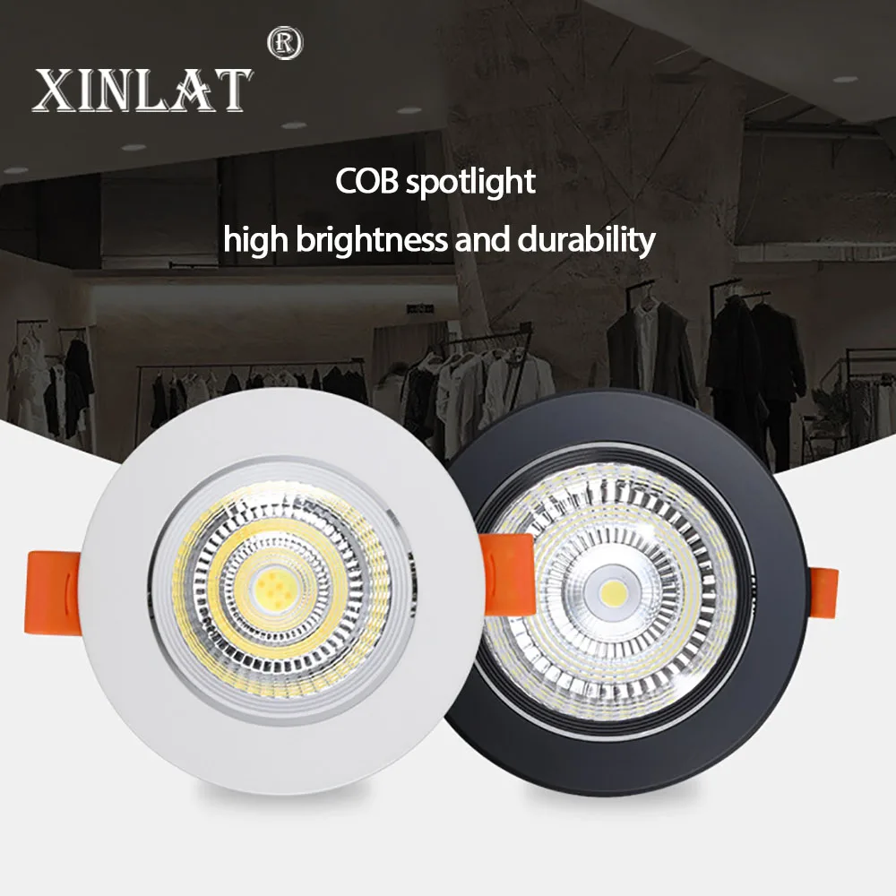 

LED Downlight Recessed Indoor Ceiling Lamp 5W 7W 12W 18W AC220V Aluminum Lighting Light For Living Room Foyer Bar Counter Office