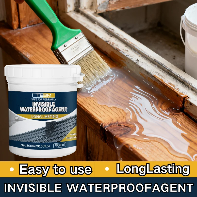 500ML Clear Invisible Waterproof Sealant Rubber Liquid Coating Multi-Surface Leak Repair for Roof Concrete Wood Metal Walls
