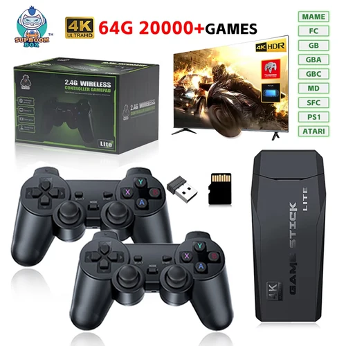 Imagen 1 del producto Consola de videojuegos M8 mejorada o solo 2x2,4G, controlador inalámbrico Lite 4K TV Game Stick, reproductor de juegos portátil Retro para PS1