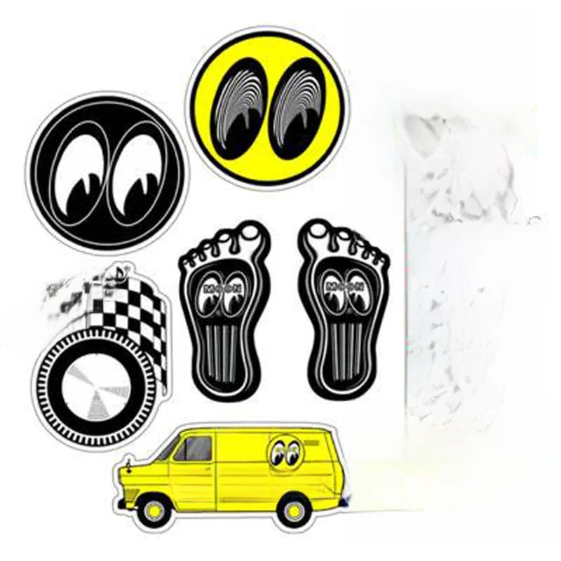 AliExpress 9 Pcs/Set Motor Decals Eyes Car Stickers Skateboard Decoration Moon Pegatinas Waterproof for Lugguage  Laptop Bicycle Pitcher