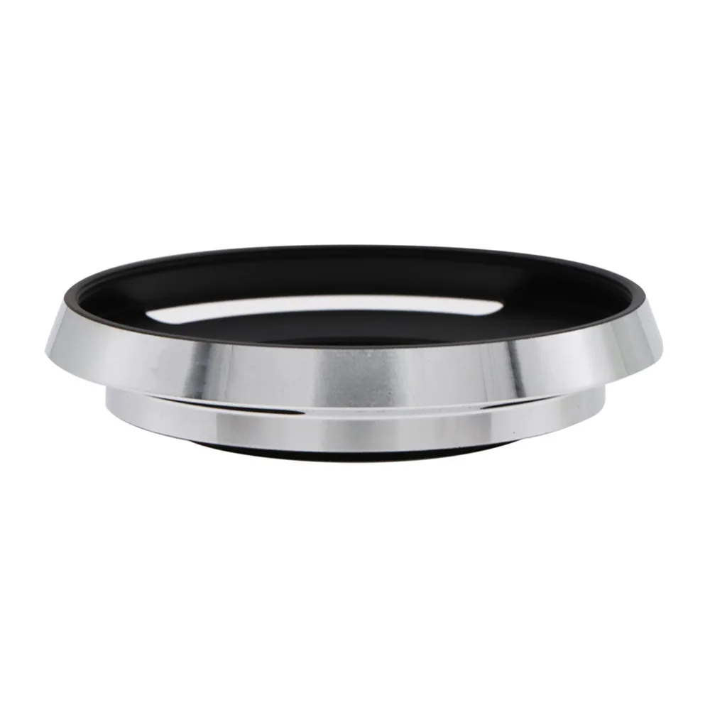 Silver Metal Tilted Vented Lens Hood 39-82mm Universal Short for DSLR Camera No Vignette Screw-in Sunshade