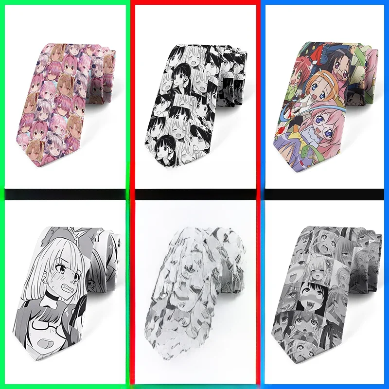 Anime nadruk kreskówkowy krawat męski unisex casual kreatywny krawat nowość unikalne akcesoria prezenty biznesowe akcesoria do koszul ślubnych — zdjęcie 2