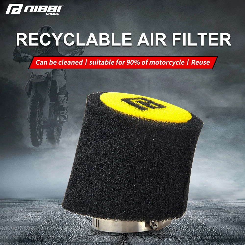 NIBBI Foam Air Filter Sponge Cleaner 35mm 45mm 49mm Air Filter Car Racing Moped Scooter Dirt Pit Bike Motorcycle Accessories