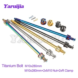 Yaruijia Motorcycle Wheel Center Bearings Set M10x280mm+2xM10 Nut+2xR Clamp for Motorcycle Wheel Accessories