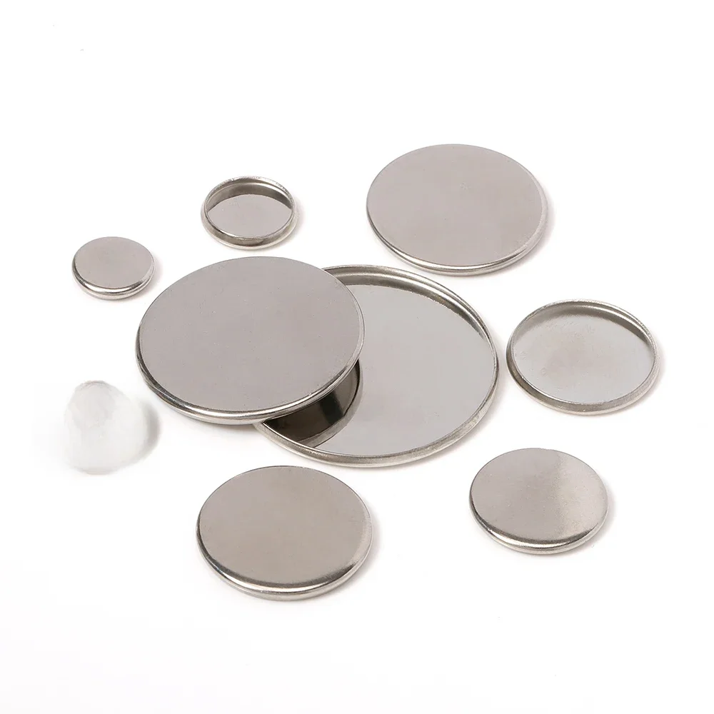 Podstawa kaboszonu ze stali nierdzewnej 10mm 12mm 14mm 18mm 20mm 25mm Okrągłe tace bezelowe Puste ustawienia Cameo do tworzenia biżuterii DIY — zdjęcie 2