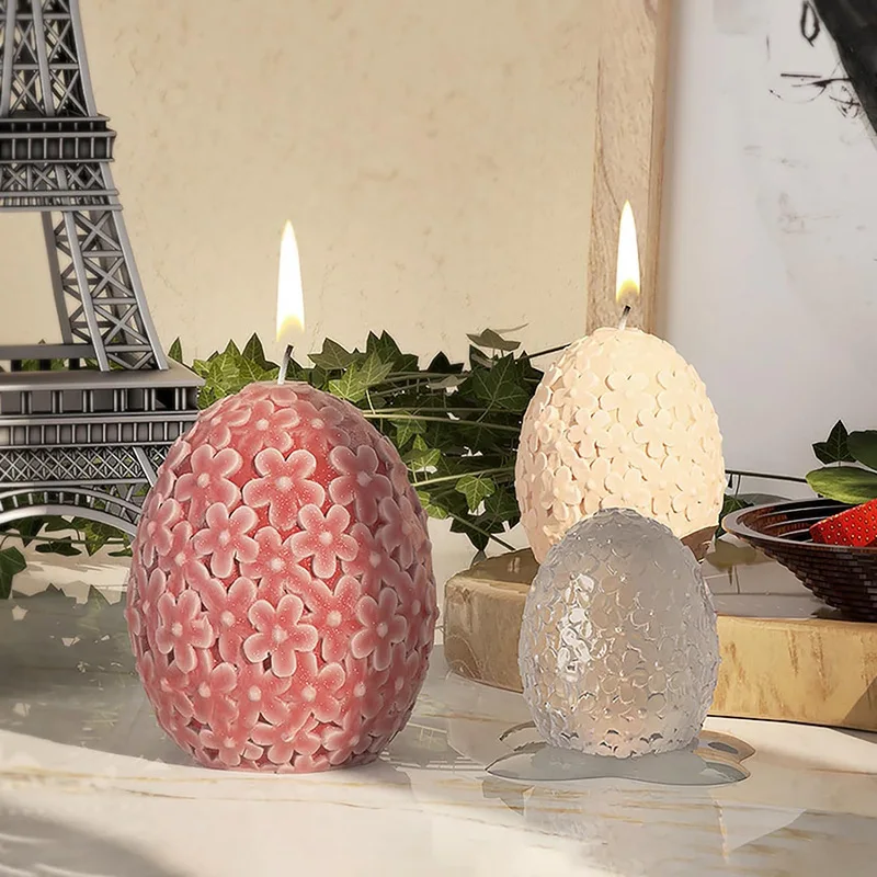 Diy Crystal Drip Resin Mold, Frangipani Ball Oval Plaster Candle Silicone Mold, Home Decorations