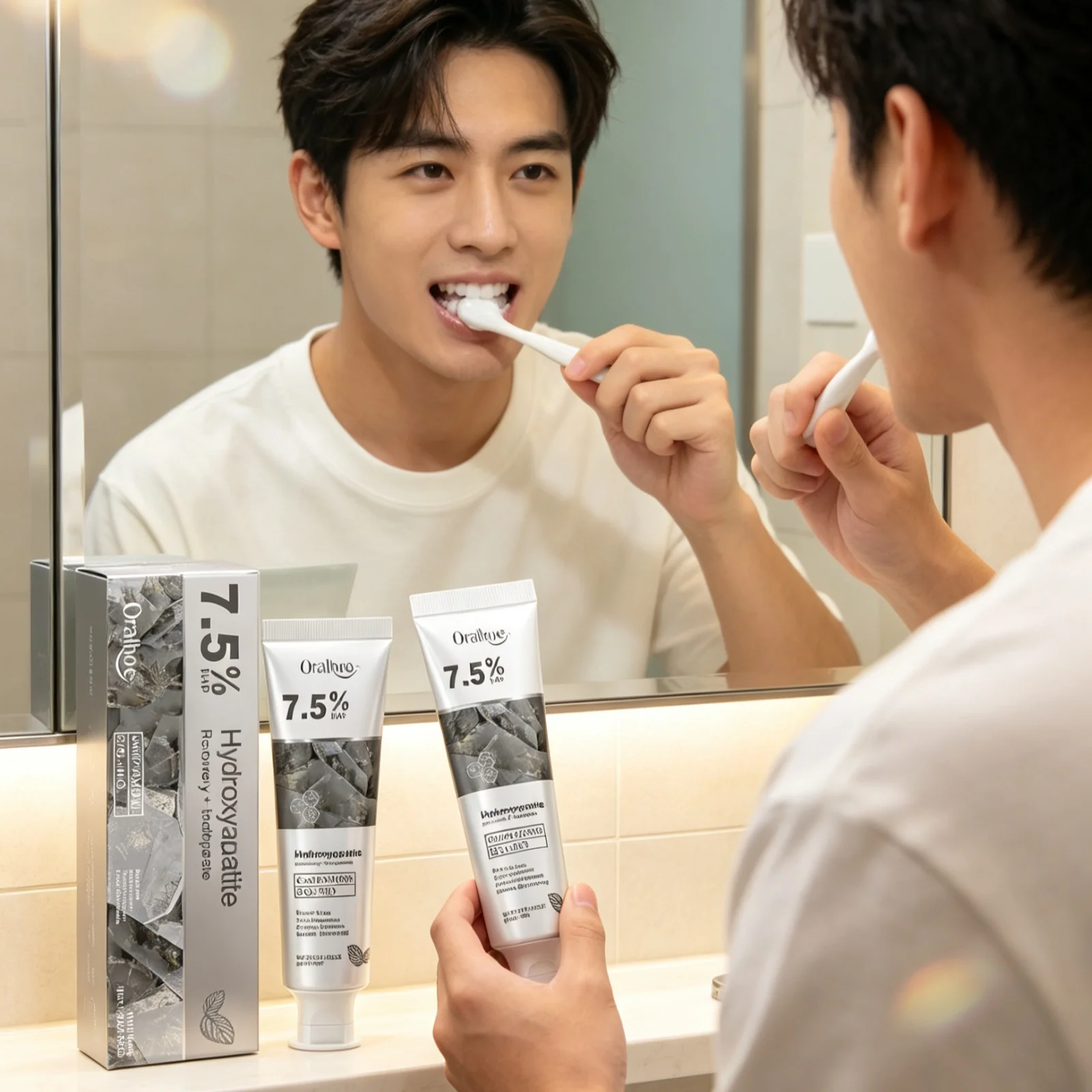 Oralhoe Hydroxyapatite Toothpaste Gentle Non Irritating Clean Teeth Long Lasting Fresh Breath Brighten Teeth Gum Care Toothpaste
