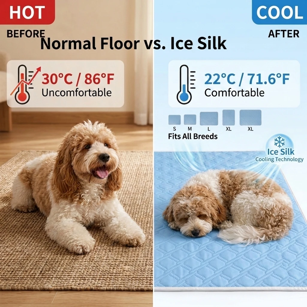 1PCS New Upgraded Ice Cooling Experience Summer Pet Cooling Mat Washable and Breathable Pet Cooling Pad All Season For Dogs Pet