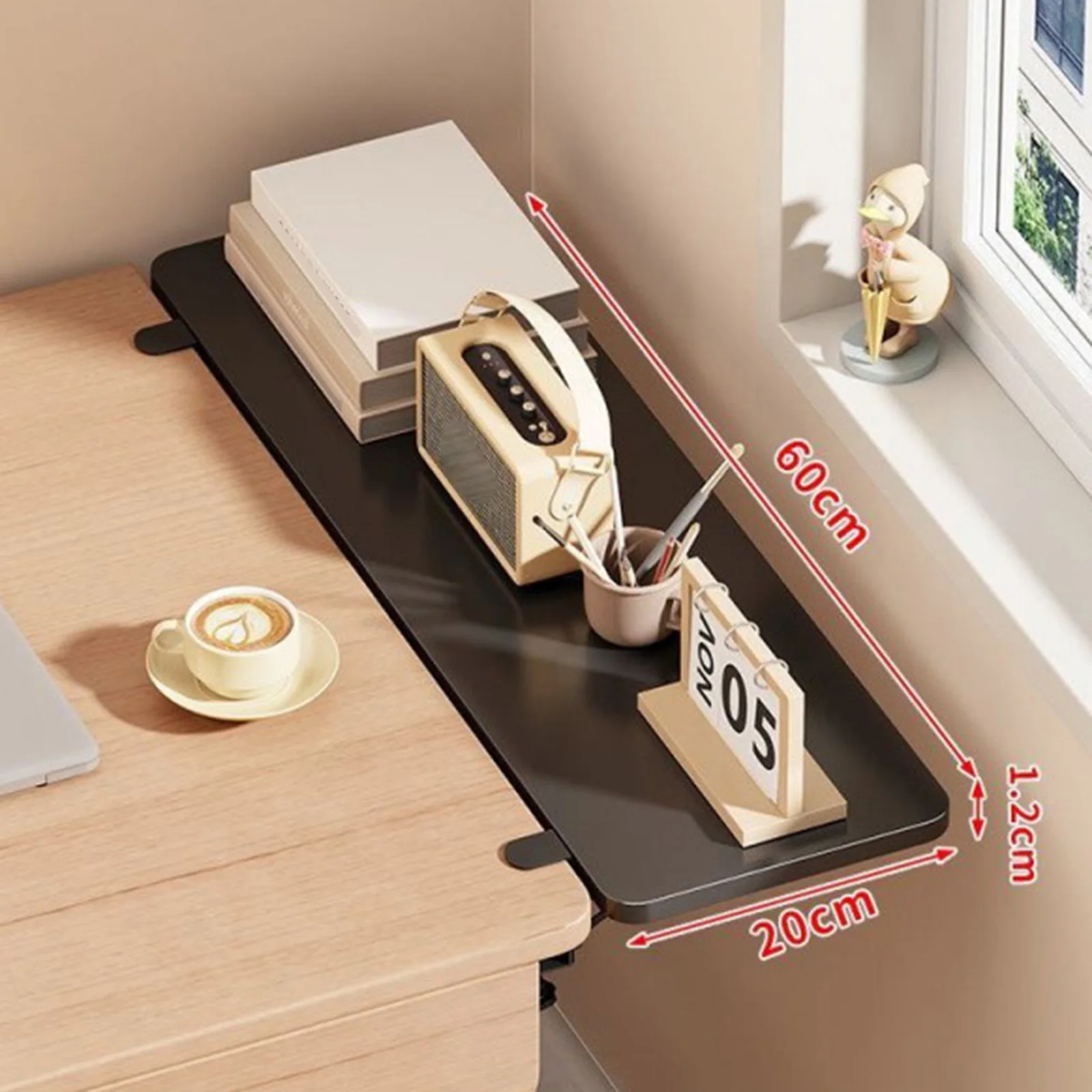 رف مكتب، لوحة مفاتيح، صينية مريحة، سهلة التركيب، منظم محطة العمل، مسند ذراع المكتب المنزلي، دعم المعصم #5