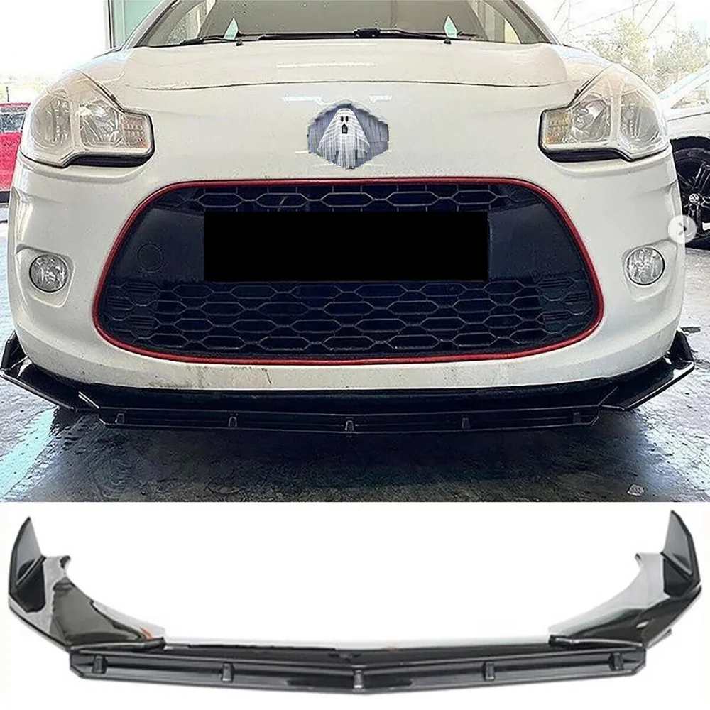 Brbs 3 Pcs Front Bumper Lip For Citroen C3 2002-2024 Body Kit Car Accessories Spoiler Diffuser Flap Sport Bumper Exterior Parts