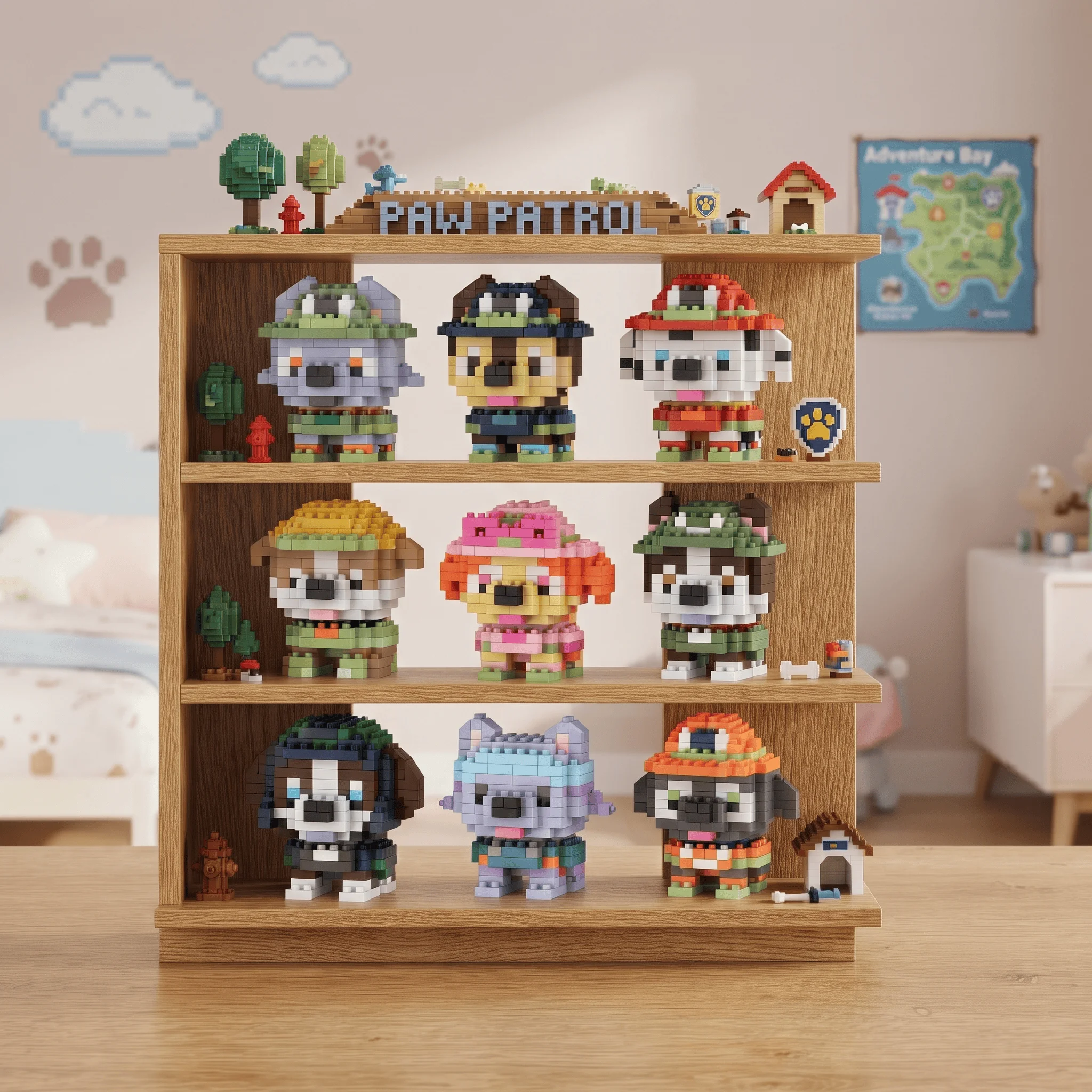 Mini Desktop Building Blocks 6cm High Halloween Christmas Anime Cartoon Kawaii Particle Assembly Toys Room Decoration Ornaments