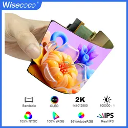 Wisecoco 6 Inch 2K 2880x1440 Flexible OLED Screen Curved Bendable Display For Raspberry Pi Macbook TV Box Game Console Linux