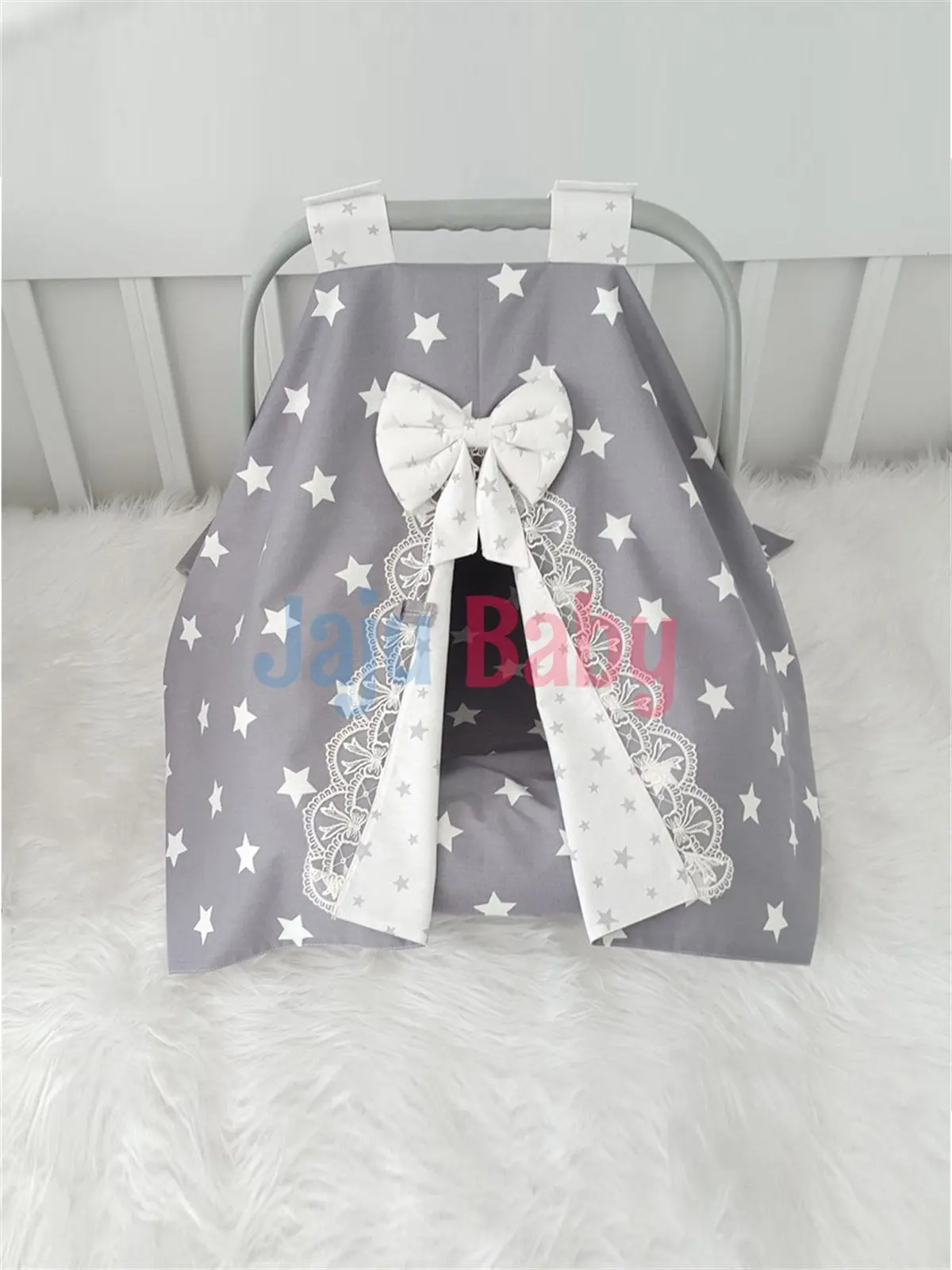 Handmade Gray Star Combination Stroller Cover and Inner Cover