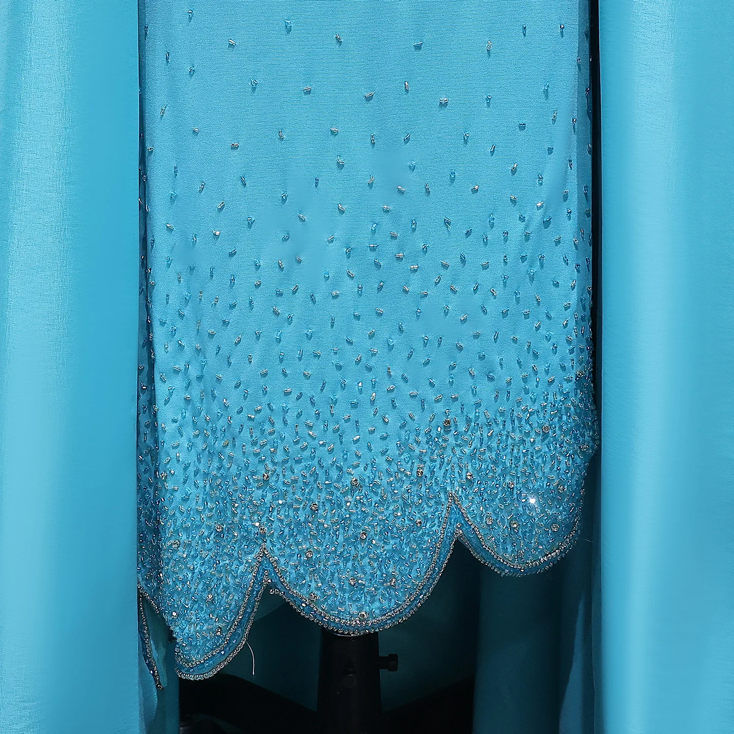 Sharon Said Arabic Blue One Shoulder Mermaid Evening Dress with Crystal Overskirt Dubai Wedding Party Gowns SS231 Customized image 5