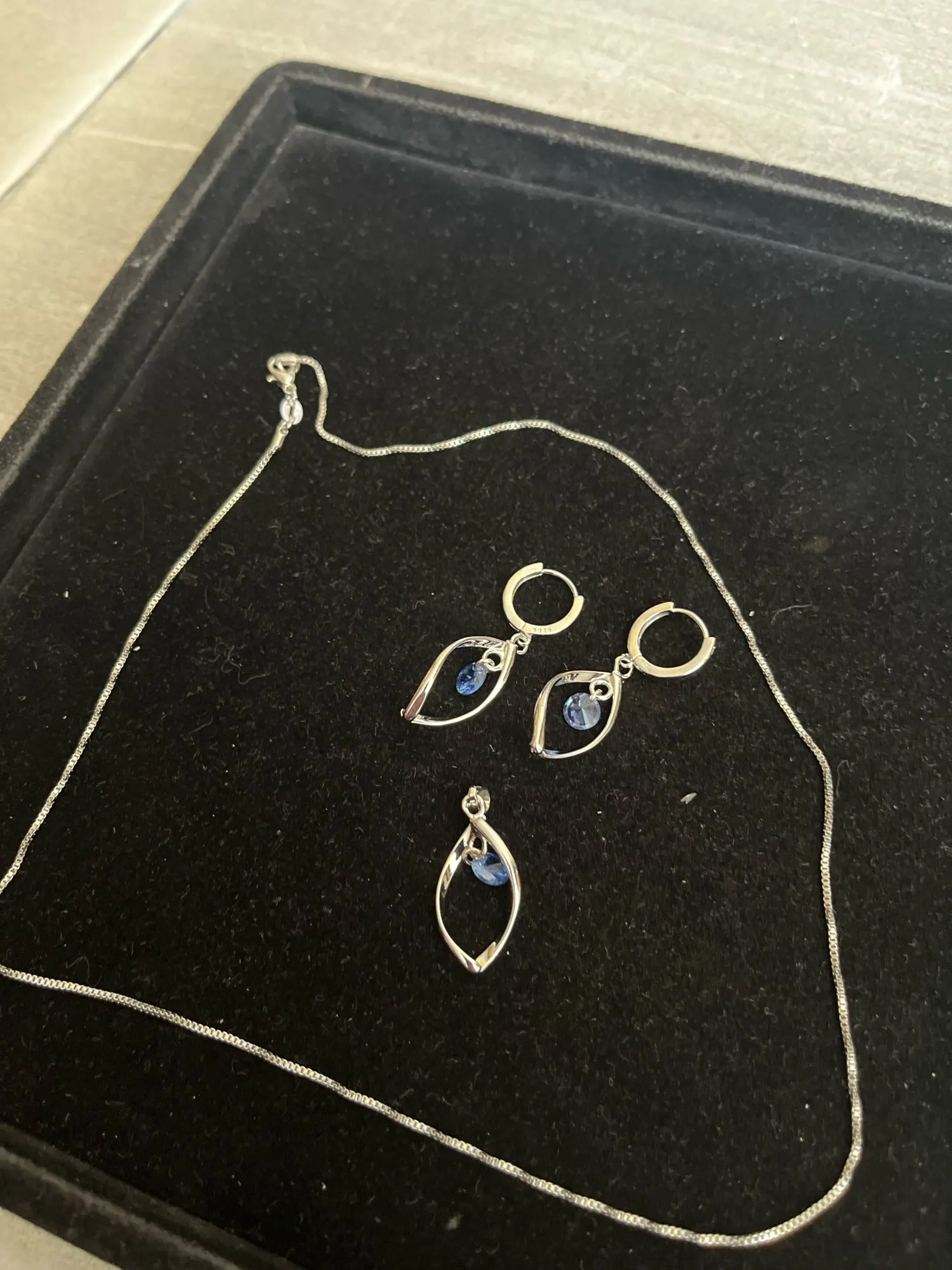 CZ Necklace Earring Bridal Jewelry Sets Wholesale S925 Sterling Silver Shining Cubic Zirconia Water Drop Wedding Engagement photo review