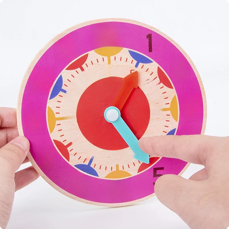 Horloge en bois Montessori pour enfants, jouets heures, minutes, secondes, Cognition, horloges colorées, outils pédagogiques pour enfants d'âge préscolaire