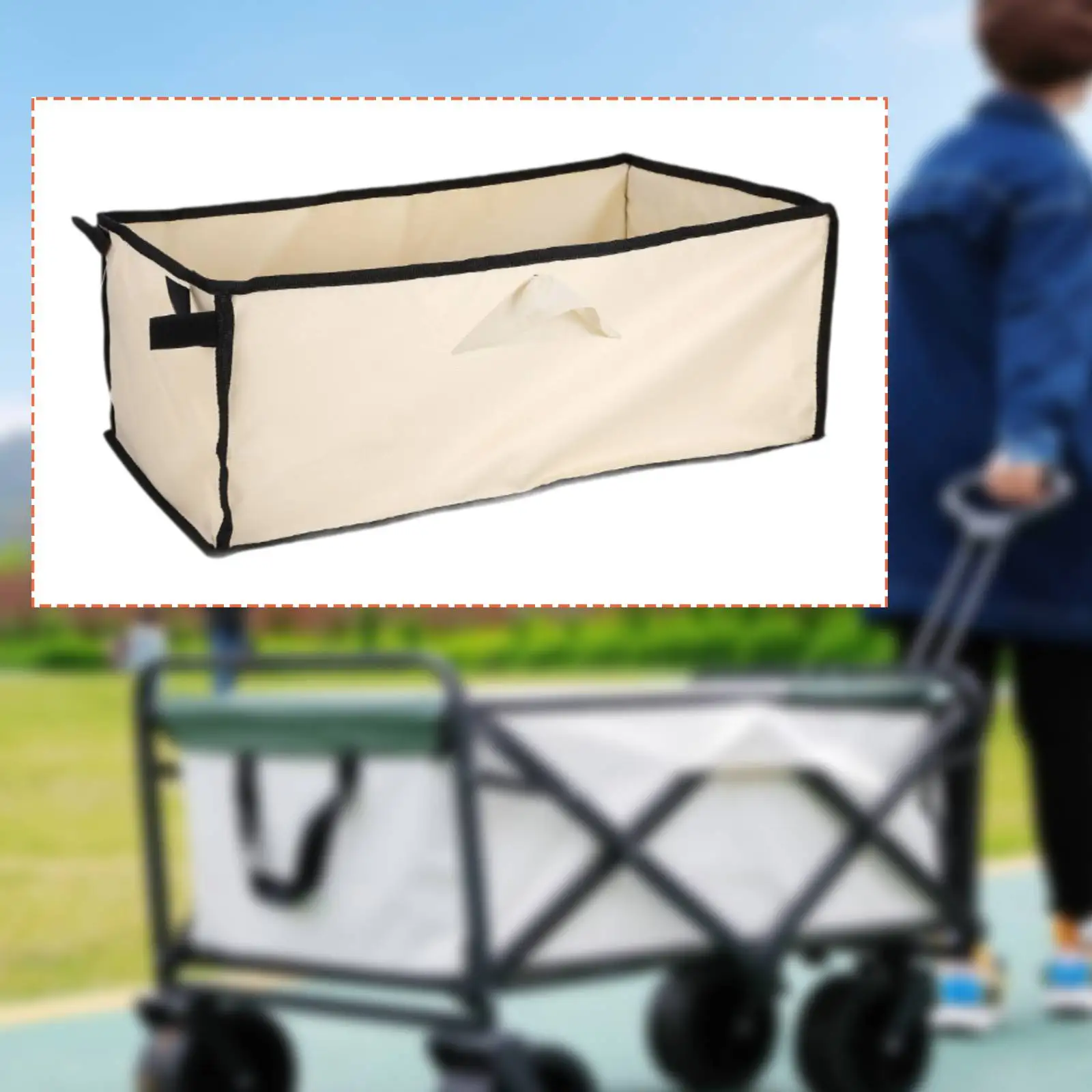 Garden Carts Foldable Wagon Liner Replacement Beach Cart Liner,Wagons Foldable Cloth Pockets,Camping Cart Replacement Liner