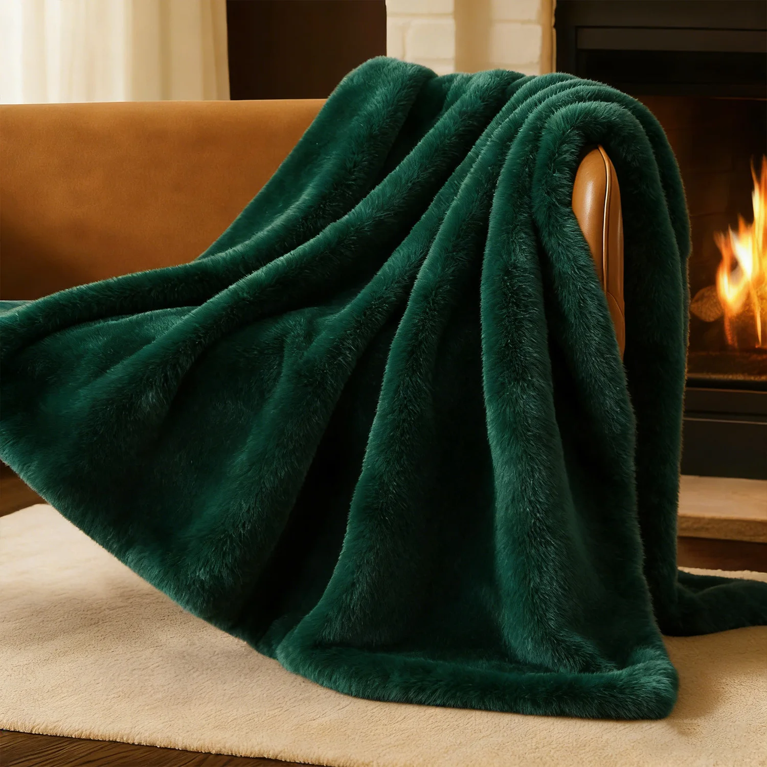 

Мягкое уютное темно-зеленое одеяло из искусственного кроличьего меха, идеально подходит для кровати и дивана. Элегантный элемент домашнего декора, прочное и двустороннее, идеальный подарок.