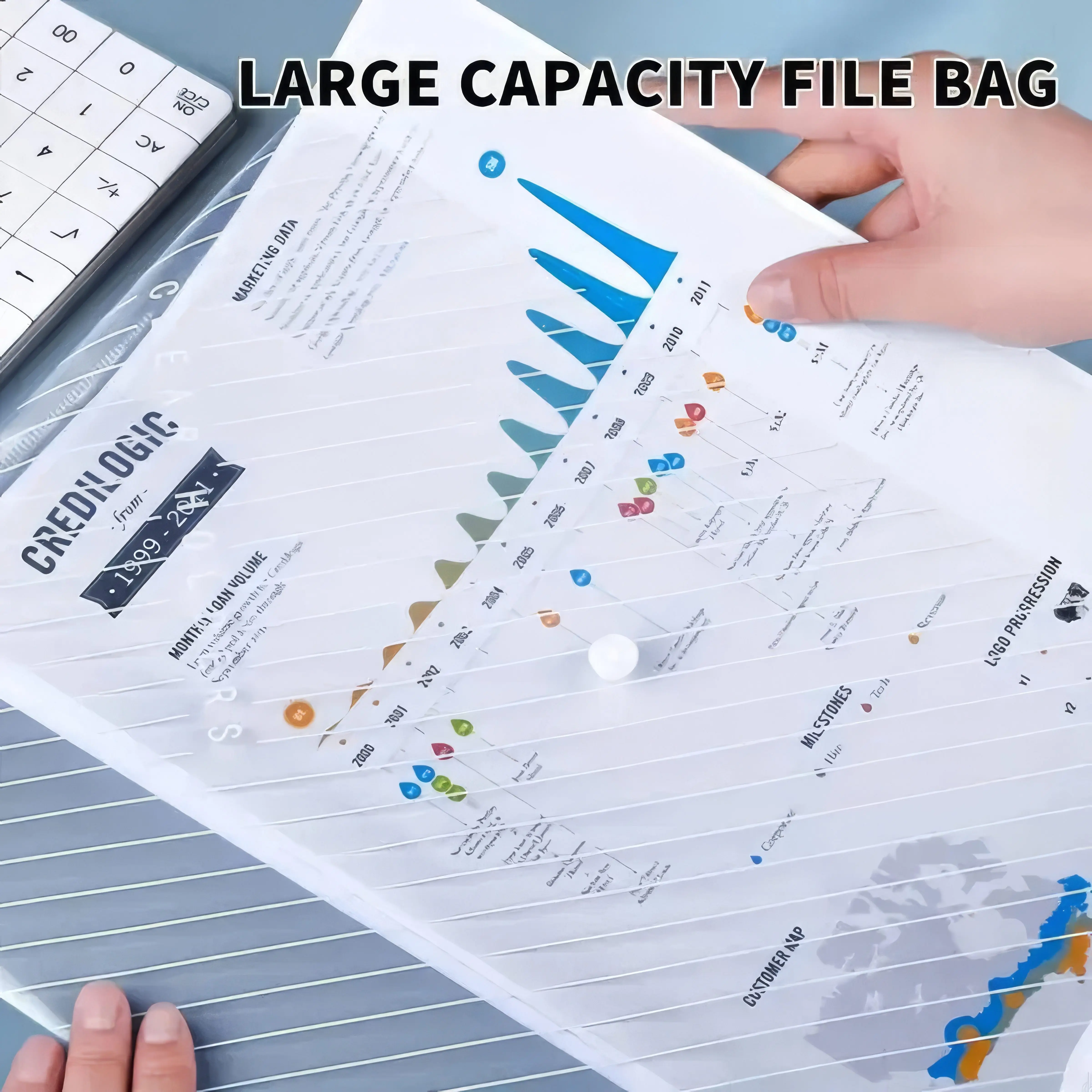 

5 Mixed Color Folding File Bags with Buttons, Suitable for Storing Daily Office Supplies, Study Supplies, and Materials