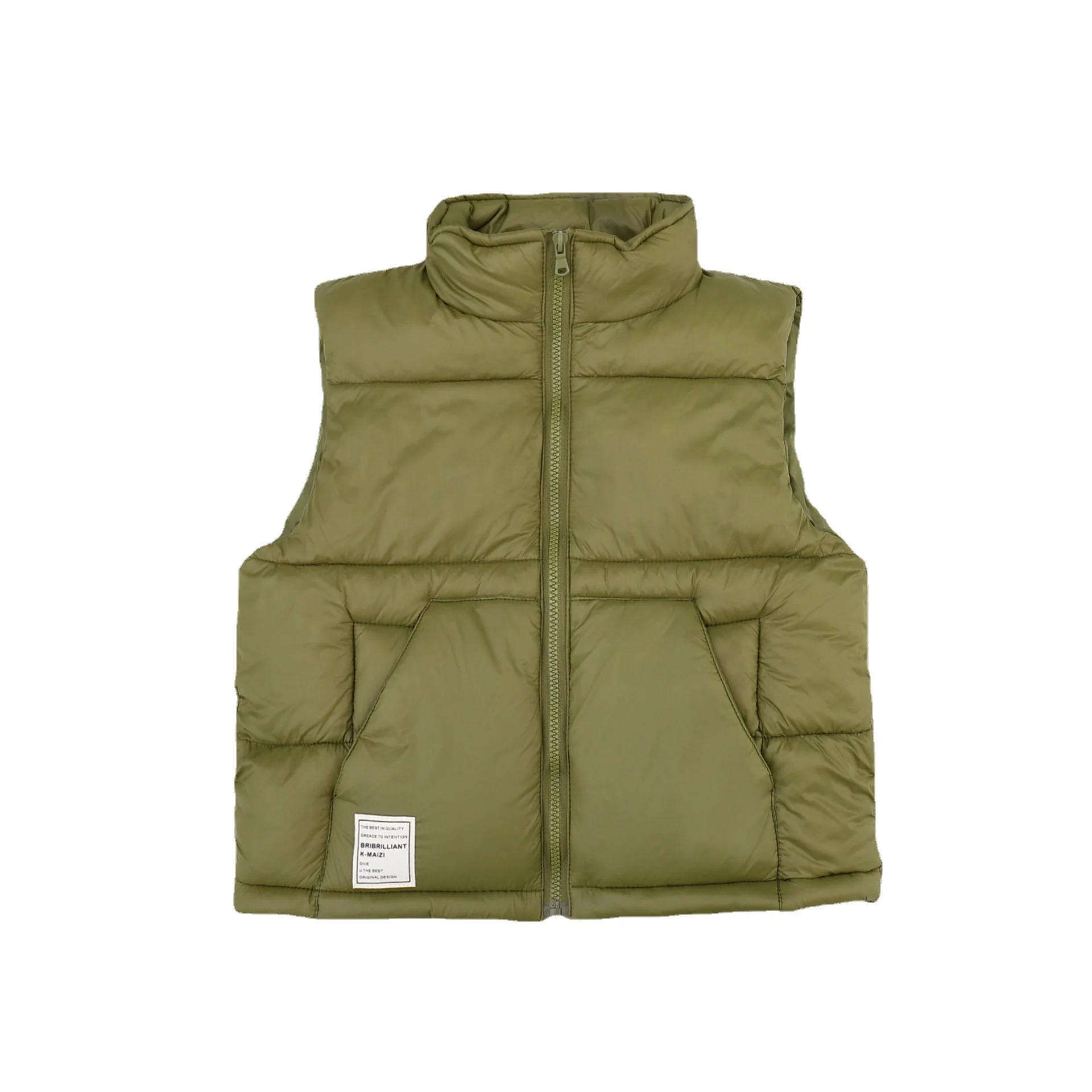 Inverno leggero bambino e ragazze ragazzi cotone foderato dolcevita Zip gilet giacche bambino gilet scuola bambini Outfit top 3-14 anni