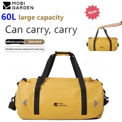 MOBI GARDEN Outdoor Sports Camel Bag Waterproof Dry And Wet Separation Camping Fitness Travel Equipment Storage Bag 60L Yellow