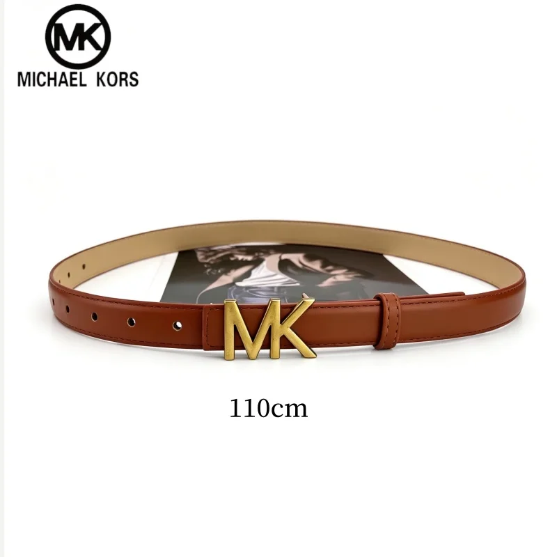 MICHAEL KORS women's casual fashion retro letter gold belt wallet MK suit dress versatile commuting simple decoration belt walle