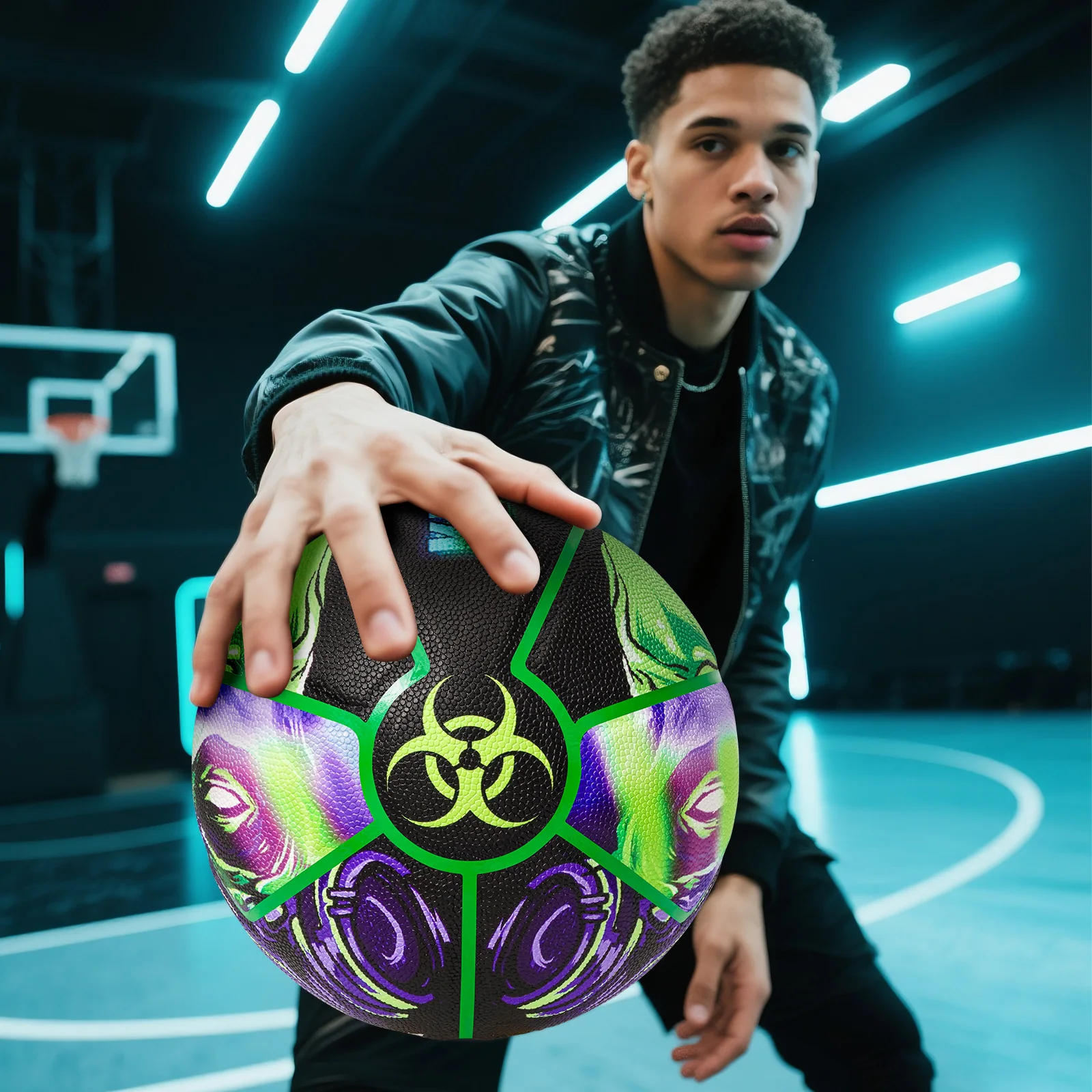 Kuangmi Unique Street Basketball, Men's Official Size 7 29.5 inches, Suitable for Outdoor and Indoor Basketball Games,KMbb608AA