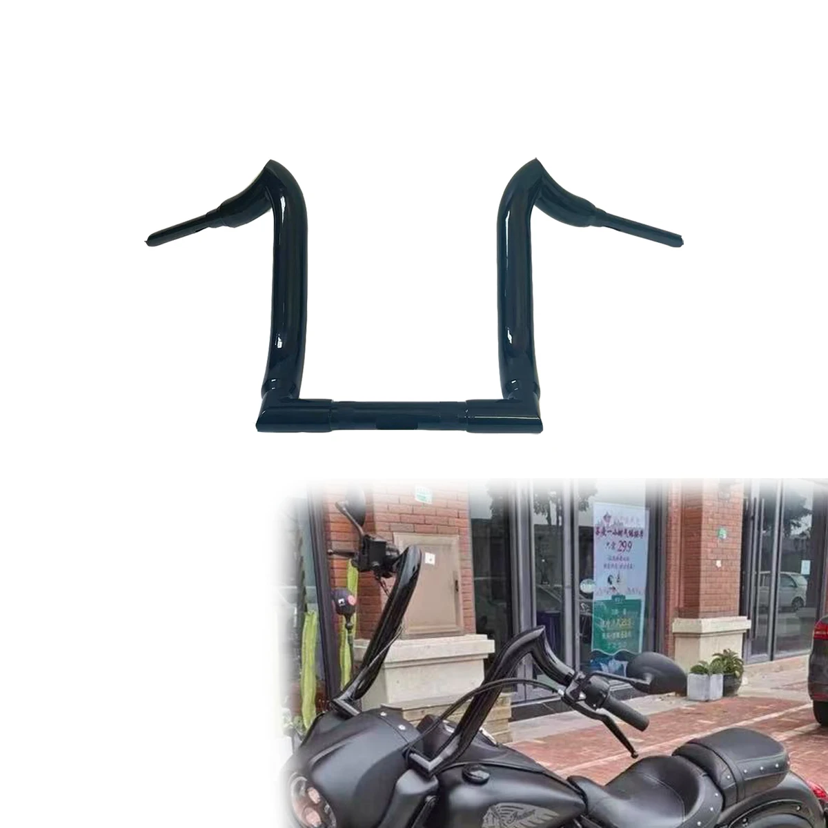 

Motorcycle 2inch Ape Hangers Goat Horn Handlebars 12"/14"/16" Rise For Indian Super Chief Dark Horse Custom Steering Wheel