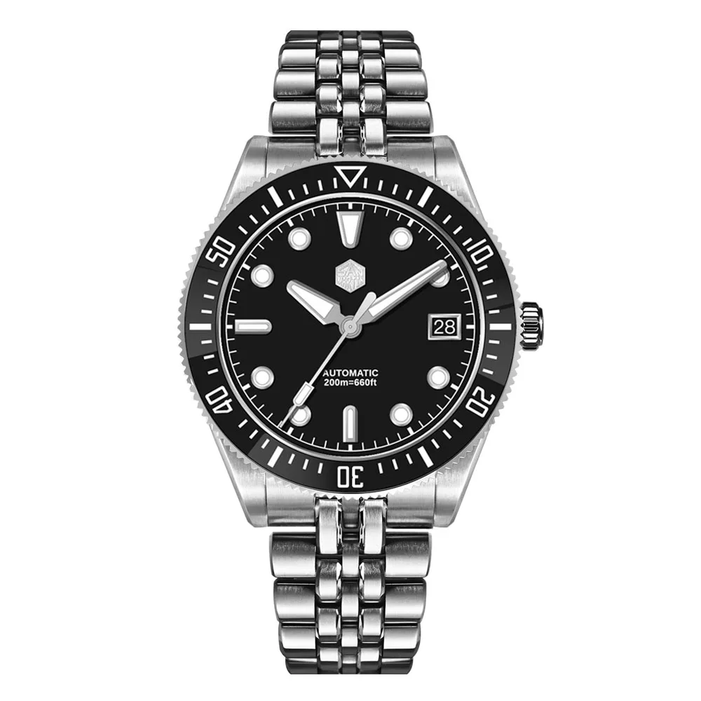 San Martin Neue SN0148 40mm Herren Luxus-Taucheruhr Miyota 9015 Emaille-Zifferblatt Automatische Mechanische Armbanduhr Wasserdicht 200m