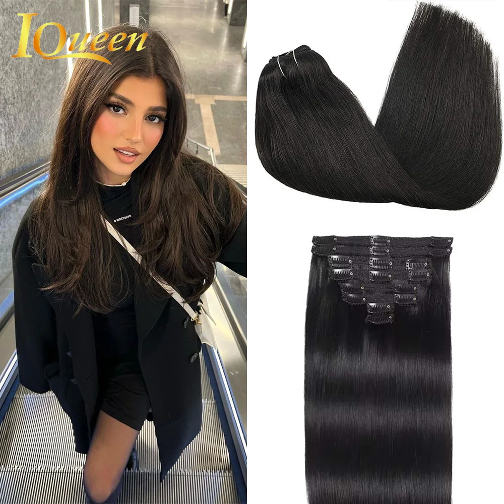 

Clip in Hair Extensions Real Human Hair Clip in 100% Remy Human Hair Extensions 8pcs Per Set with Double Weft