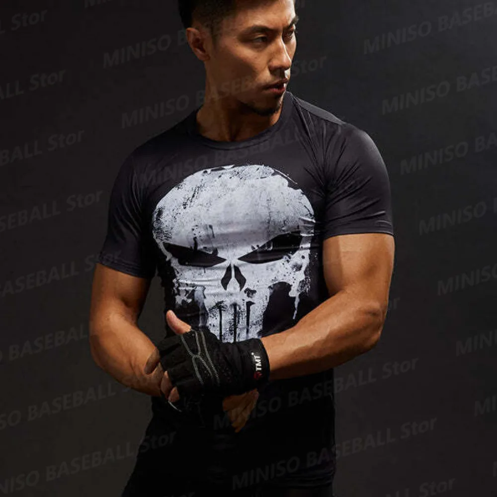 2024New Summer Boy Marvel Comics Punisher Casual T-Shirt for Men Wakanda3D Printed Avenger Castle Kid/Adult Quick Drying T-Shirt