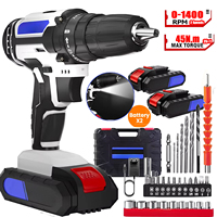 21V Electric Screwdriver 2 Speeds Portable Cordless Power Drill Set Impact Screw Driver with 1500mAh Li-Ion Rechargeable Battery