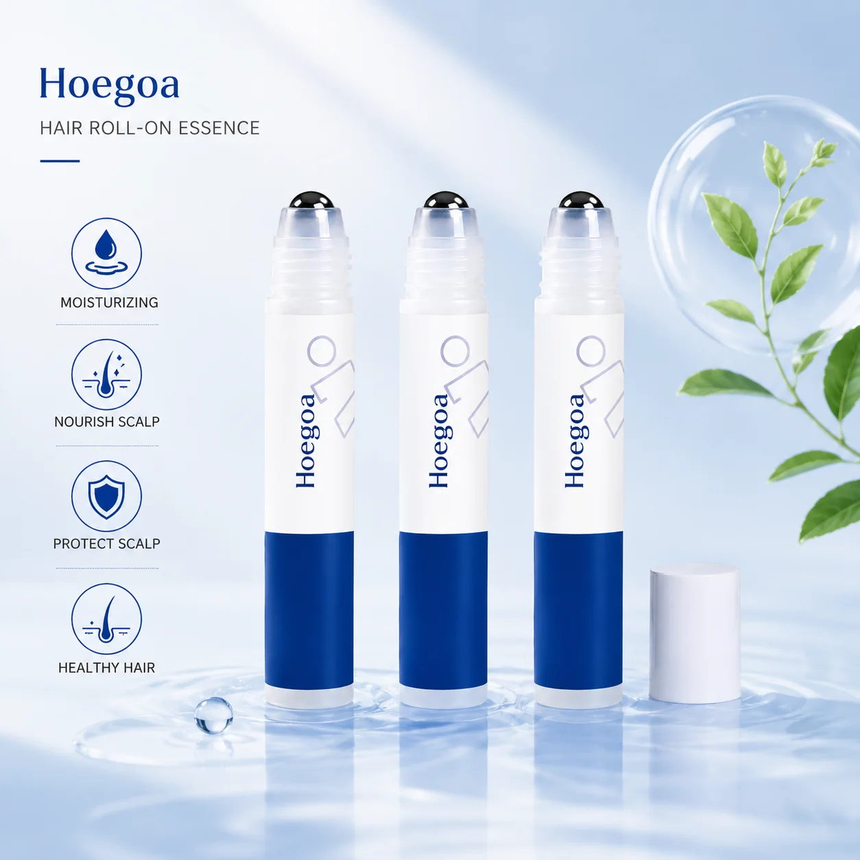 3PCS Hair Roller Serum Set Hydrating Scalp Care Essence Moisture Nourishing Velvet Finish Smooth Fit Daily Skincare Triple Tubes