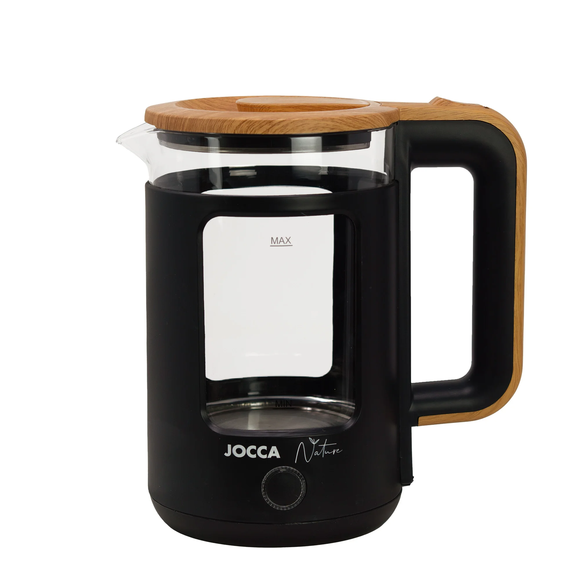 1.8L Capacity Black Nature Range Electric Jocca Water Boiler Fast Boiling 360 ° Rotating base Automatic Shutdown Concealed Resistance Borosilicate Glass Compact Powerful 1500W