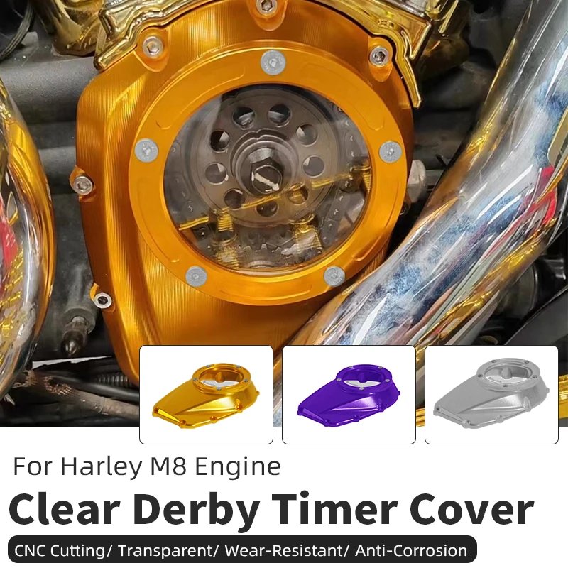 For Harley Davidson M8 Engine 2021-up Touring Road/Street Glide Softail Low Rider S/ST Motorcycle Engine Clear Derby Timer Cover
