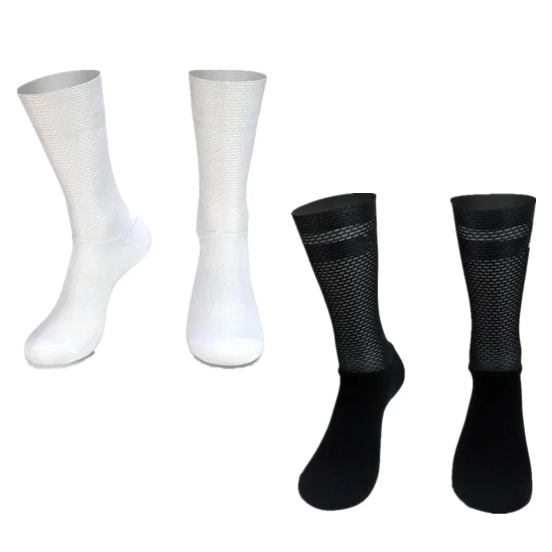 AliExpress NONE New Anti 2025 Pro Socks New Aero Slip Team Silicone Cycling Socks Men Bicycle Sport Running Bike Socks Calcetines Ciclismo