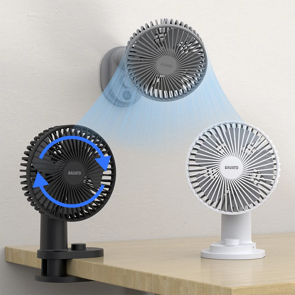 [المروحة المتخصصة] مروحة مكتب بمشبك هوائي من نوع Bauato صغيرة لاسلكية منخفضة الضوضاء