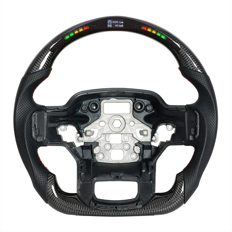 LED Racing RPM Real Carbon Fiber Steering Wheel for Ford Raptor F150 RAPTOR SPORT XLT 2021 2022 2023 Carbon Fiber Steering Wheel